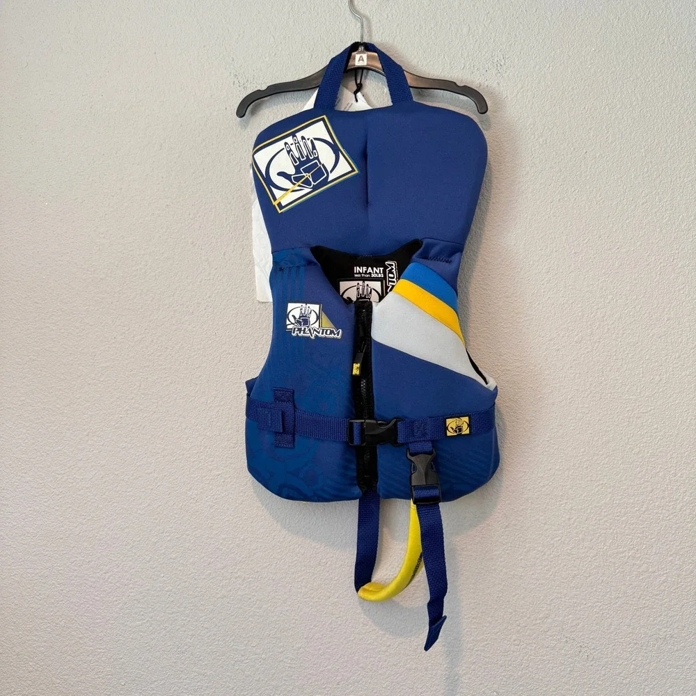 Body Glove Phantom Infant Life Jacket Blue Yellow PFD Vest Under 30 lbs 3231 NWT
